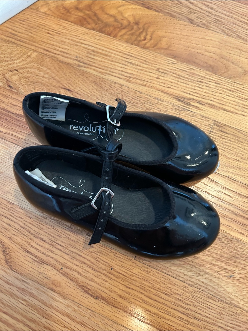 Revolution Kids Black Patent Tap Shoes - Size 13.5